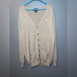 Ralph Lauren Sport | 100% Wool Cardigan - XL Beige Pockets Button Front